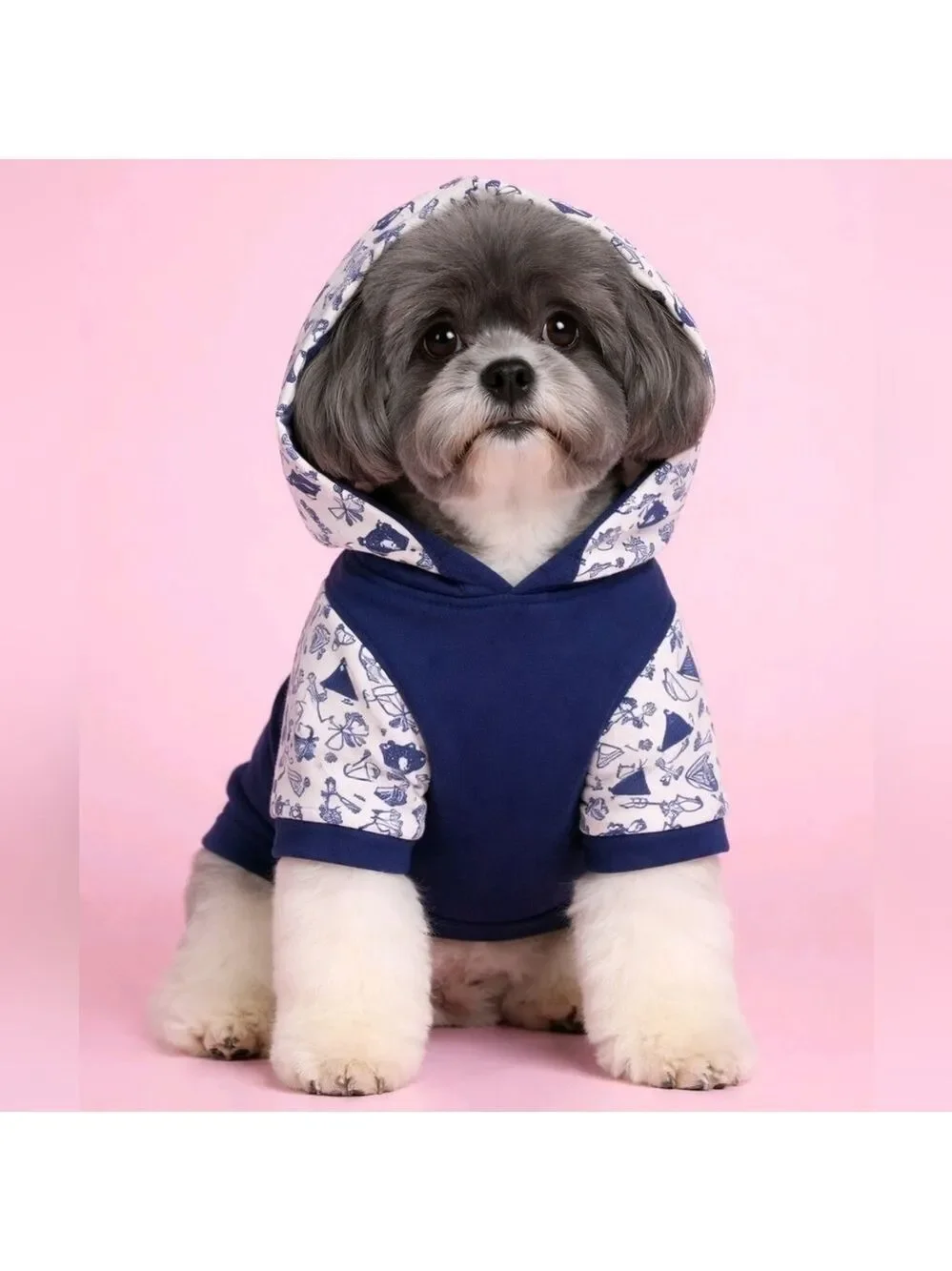 Bond & Co Black Cream Dog Hoodie Medium #DGC MED